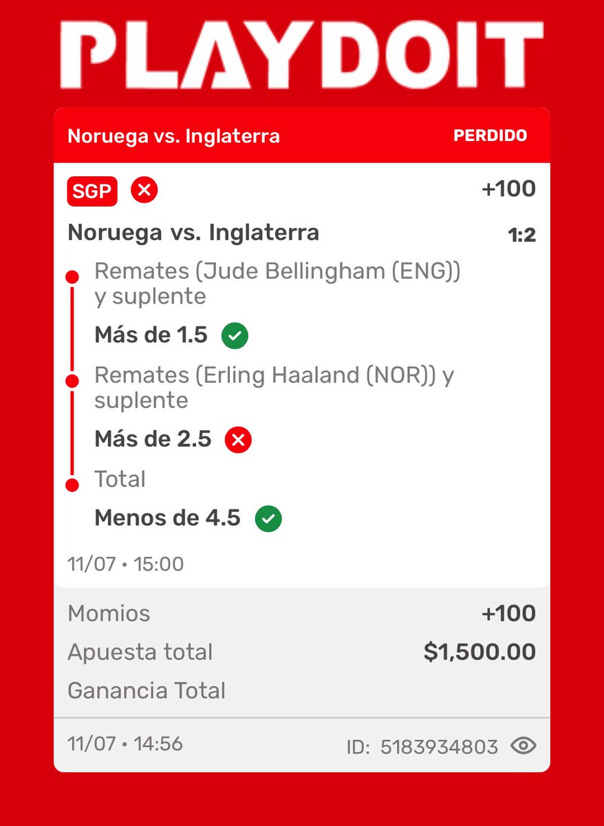 roggerhall's tweet photo. @playdoitmexico Corrección a mi apuesta 
Más de 2.5 remates de haaland https://t.co/hUzZpU61QG