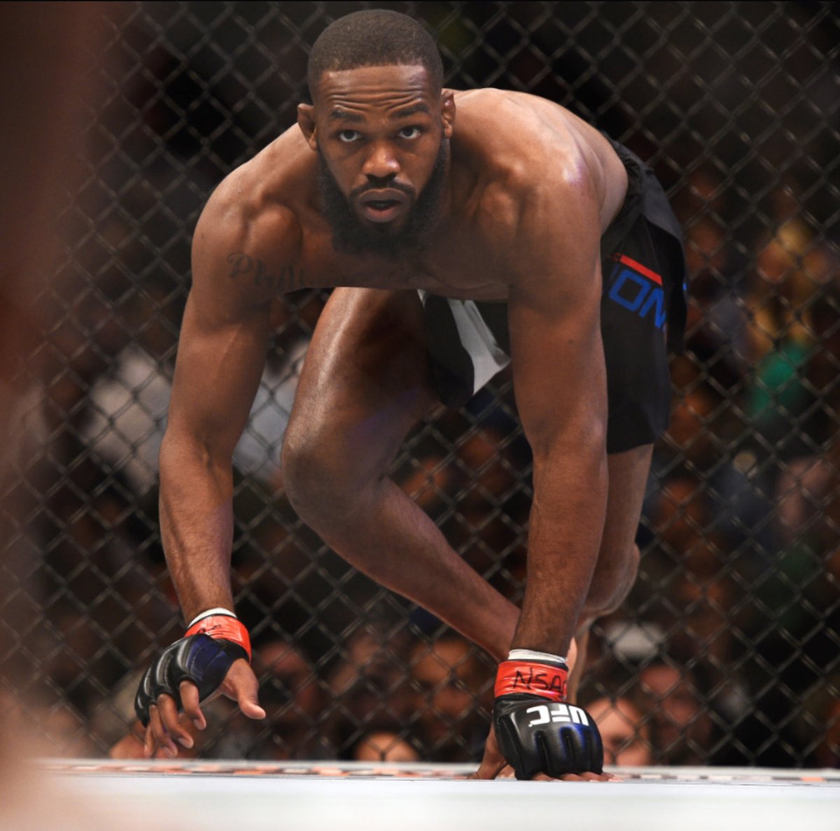 MMATaylor's tweet photo. Ellison looking over and seeing this in Stevesons corner 

#UFC329 https://t.co/AKUjBkb5Gi
