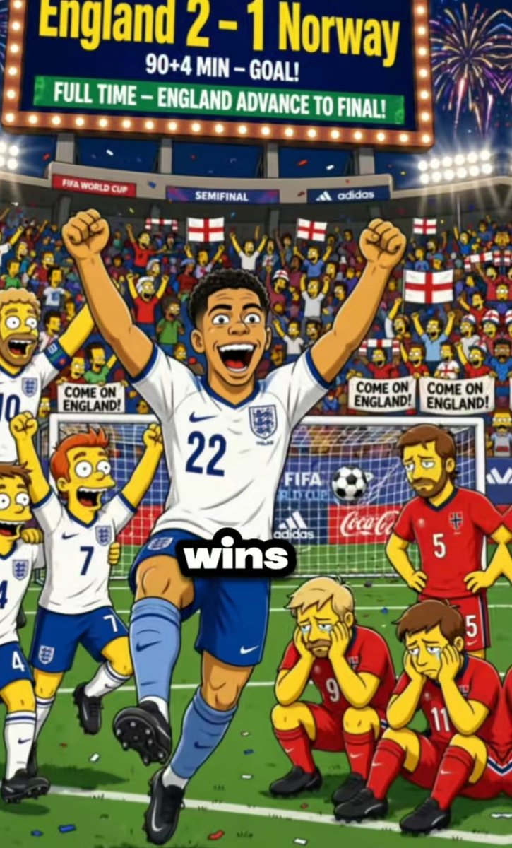 BigSist61562388's tweet photo. The Simpsons prediction came true  #WC2026 #NORENG #WORLDCUP #NORVENG https://t.co/lNzD2Rtqxy