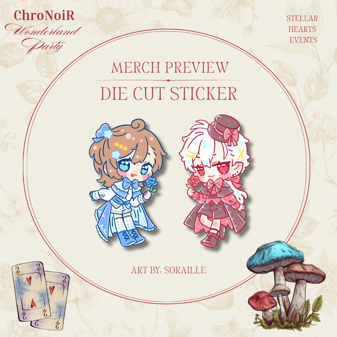 StellarHeart143's tweet photo. A new Wonderland keepsake has joined our magical collection. Take a peek at today's merch of Die-cut Sticker magically made by Soraille! 🌟
#chronoir #chronoirwonderlandparty #cupsleeveevent #cse #chronoiranniversary #CWP #くろのわ #chronoir推し https://t.co/Kwx1qvYKRH