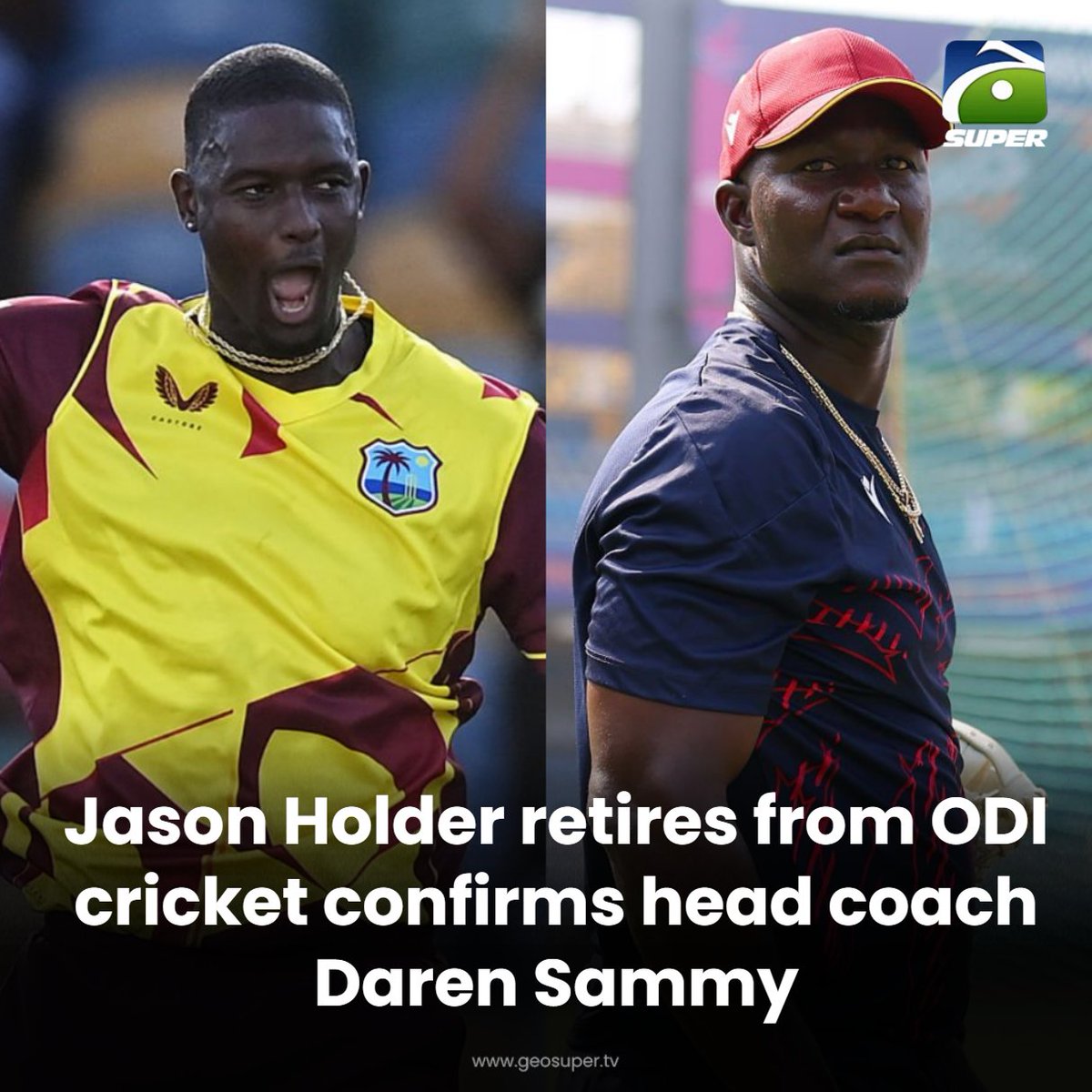 geosupertv's tweet photo. Holder bids farewell to ODI format! 👏🏏

Read More: https://t.co/sXg3TvdiDn

#JasonHolder #cricketwestindies #DarenSammy https://t.co/jAlg1cg7en