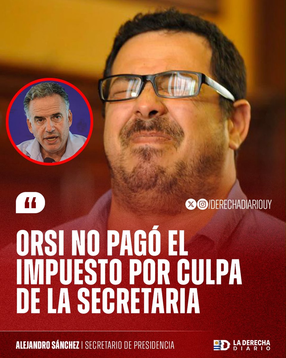 DerechaDiarioUY's tweet photo. 🇺🇾 | LAMENTABLE: El impresentable secretario de presidencia Alejandro "Pacha" Sánchez justificó vagamente que Yamandú Orsi no paga impuestos elahendi que es "culpa" de "la secretaria". https://t.co/7Fv9HZf80M