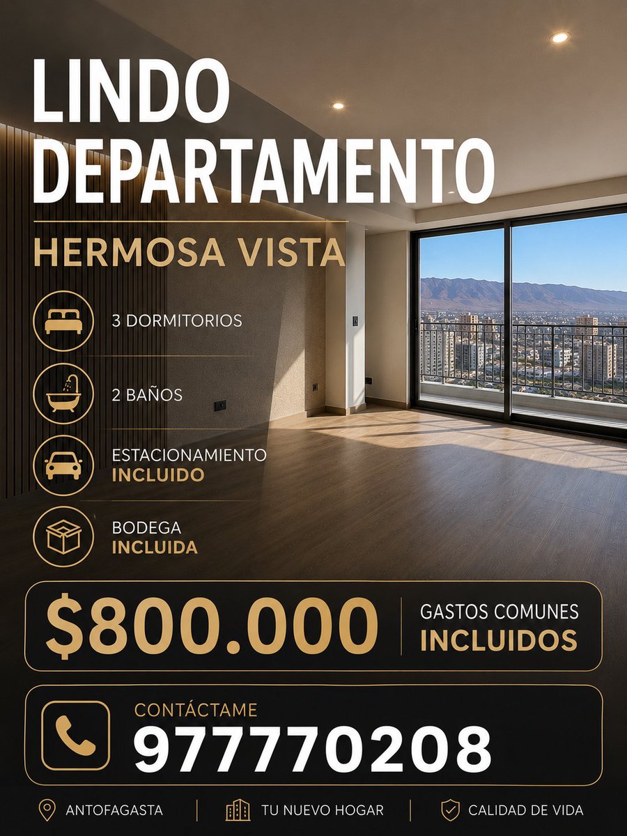SALAVENTAS_'s tweet photo. 🏡 Arriendo Departamento 3 Dormitorios en Antofagasta | Sector Sur | Cerca del Estadio Regional
¿Buscas un departamento en arriendo en Antofagasta? Esta es una excelente oportunidad para vivir en el sector sur de Antofagasta, mas detalles en el primer mensaje https://t.co/4dKkpln4Af