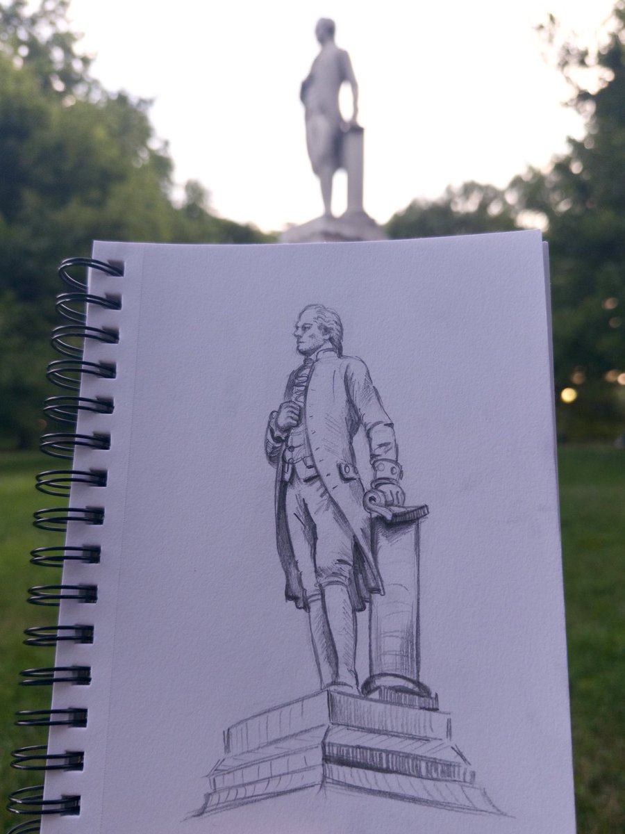 DavidJLuft's tweet photo. I drew the Central Park Milton (the Hamilton statue) https://t.co/zLbUCZyzR0