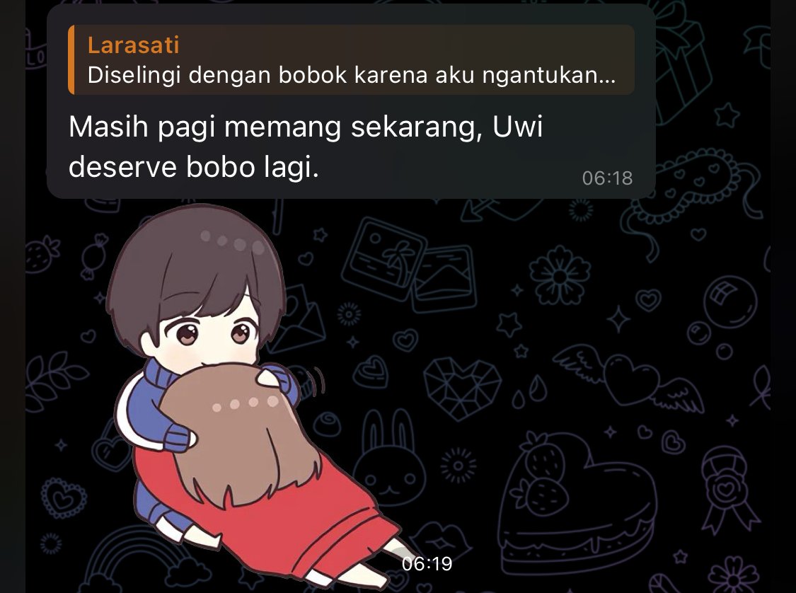 chaosclarities's tweet photo. Tapi kata Kakak aku deserve biboOoO lagi 😴 https://t.co/m9qduXd4PH