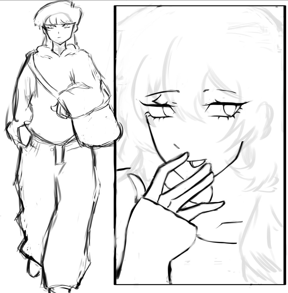naaatuc's tweet photo. No me gustó como quedó el dibujo de komi san así que le ando haciendo una v2 :b https://t.co/2D2tPRs3jo