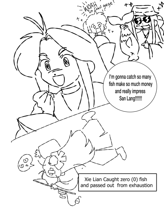 jirachiki's tweet photo. i installed a hualian mod in stardew valley and fishing went rlly bad for me and xie lian https://t.co/kMXlGO629b