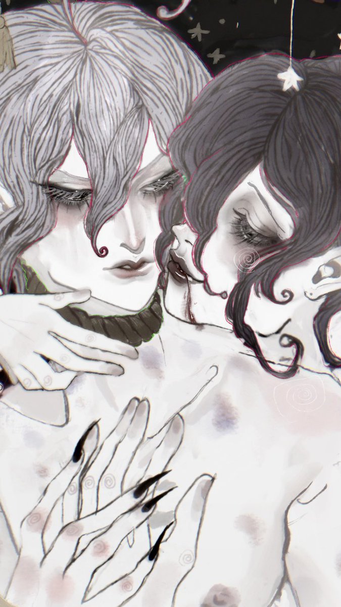 kyonishiko's tweet photo. very old art // shuichi haunted by kokichi’s ghost and serving face https://t.co/tqrGSjGH9A