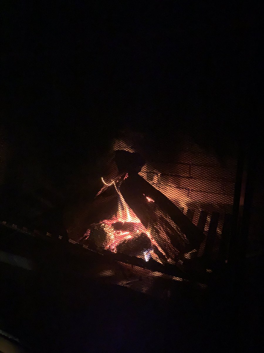 MinaMaeda's tweet photo. 寒い冬の雨の日、夕飯時の停電。暖炉の周りに家族で集まってドミノピザ。ベークドポテトも一緒に焼いた。二時間半くらいで電気は戻り、思わぬ良い時間。 https://t.co/lqIIwnvuce