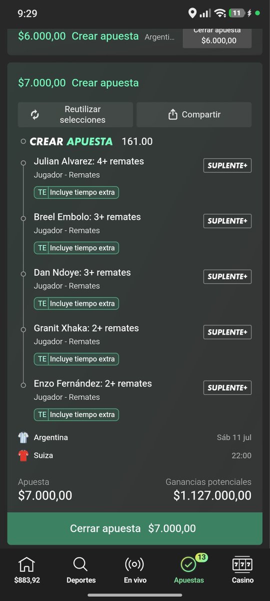 Narzyyyyy's tweet photo. ARGENTINA VS SUIZA, las cuotas masomenos, hice lo que más se me ocurrió, con fe y vamos argentina lcdll https://t.co/2EGhL0v6Uo