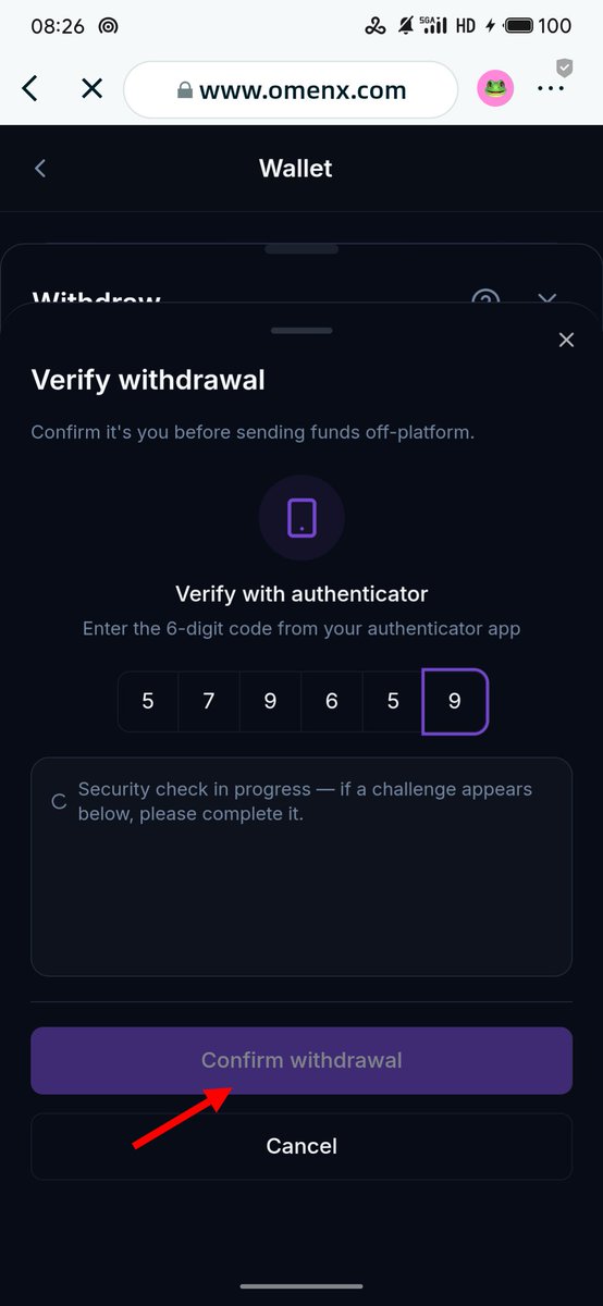 Challa177272's tweet photo. @OmenX_Official @JARiiseOfficial @sneijder101010 You cannot click the 'Confirm Withdrawal' button. https://t.co/TfZknrmUuj