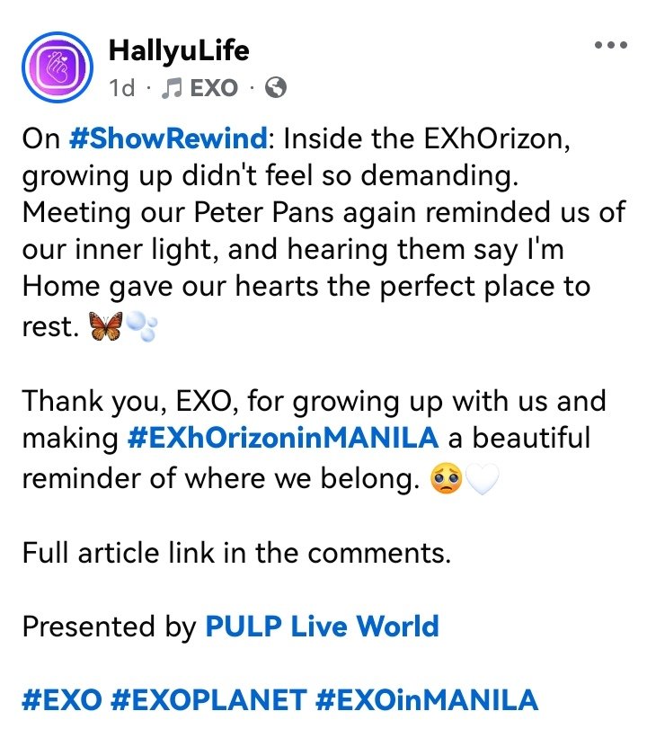 Sammi_bl4ever's tweet photo. Thank You, HallyuLife.

and a million thanks to all true EXO-L's who stayed with EXO through everything: from lineup changes to solo careers. the true EXO-L's who has always been there for our Peter Pans regardless of the number of members.

Saranghaja ❤️ https://t.co/31pJ8OEzdE