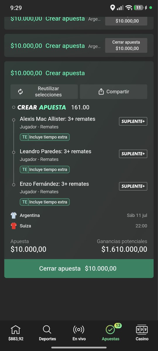Narzyyyyy's tweet photo. ARGENTINA VS SUIZA, las cuotas masomenos, hice lo que más se me ocurrió, con fe y vamos argentina lcdll https://t.co/2EGhL0v6Uo