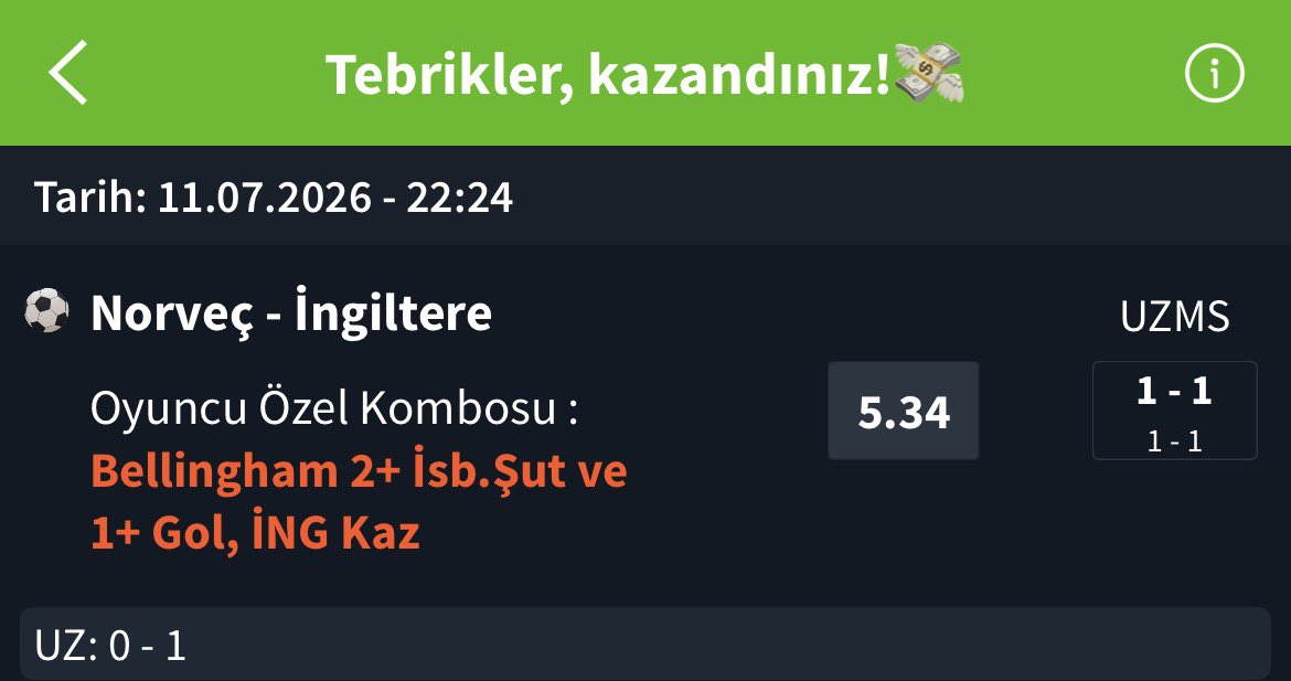 bugundeolmadi1's tweet photo. Aşağıdaki olmadı, Bu bana yazar aaaama Belingham saçma Norveç defansının arasına sızması çok muhtemeldi. Her maç izliyoruz bunu zaten. 

5.34üm geldi✅ https://t.co/r4amwzpnoP