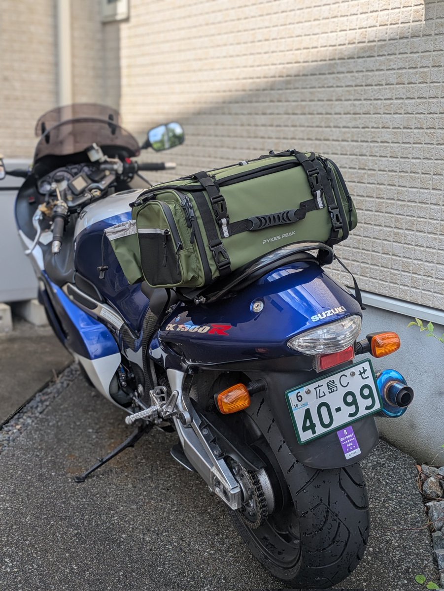 パイスピバイク #バイク 洗車後に新しく買ったシートバック付けてみた