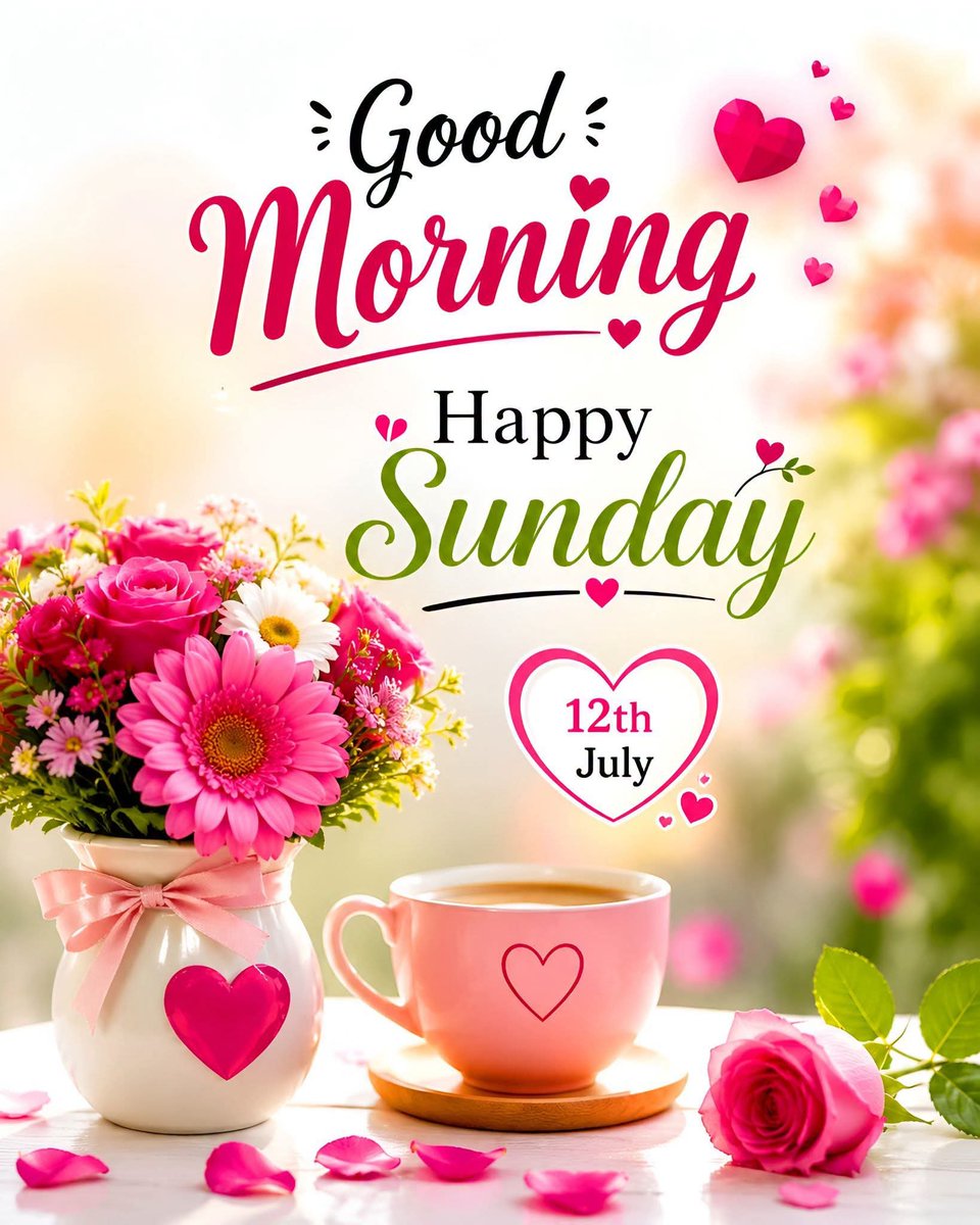 Tara_garkoti's tweet photo. Ethereal Good Morning Sunday Wishes 🌸

Embrace a beautiful Sunday morning filled with love, fresh pink blooms, and a warm cup of tea. May your day be peaceful and blessed. Happy 12th July! 💕🍵

#GoodMorning #HappySunday https://t.co/tM6lLlCx36