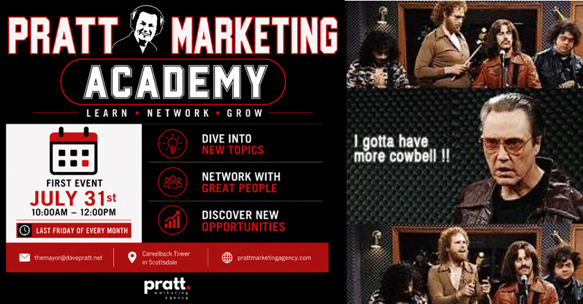 DavePrattLive's tweet photo. NEED YOUR HELP! Please tell Mrs. Pratt and our Director of Operations, Isa, that we need to give away Pratt Marketing Academy Cowbells and Nerf Footballs.
#NeedMoreCowbell #PrattMarketingAgency https://t.co/fnuPmA8oIL