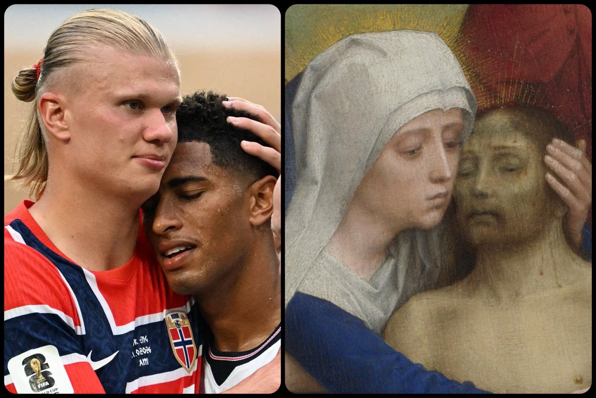 ArtButSports's tweet photo. Lamentation (flipped, detail), by Gerard David, 1515-23, 📸 by Roberto Schmidt https://t.co/SjijyHBCkp