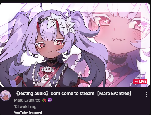 maraevantree's tweet photo. WHY WAS MY TEST STREAM YOUTUBE FEATURED???? https://t.co/RKTlMpBXDq