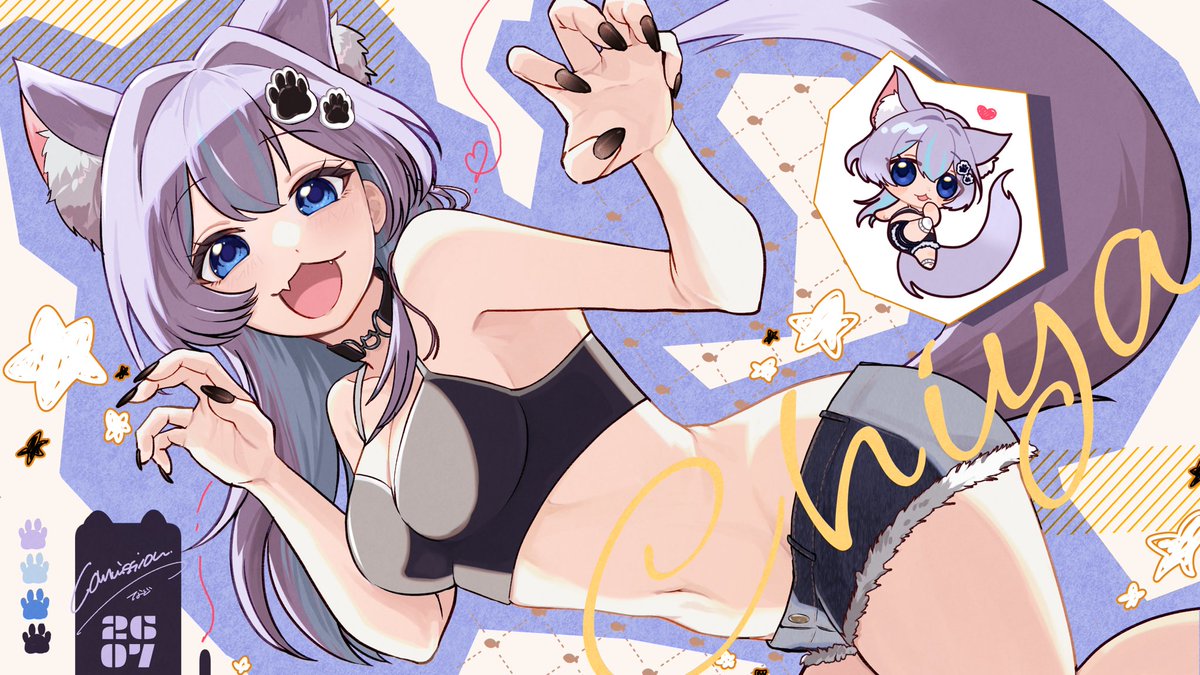 おまかせご依頼で描かせていただきました🐺💜ありがとうございました