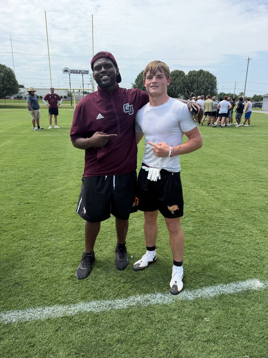 Collincagle08's tweet photo. After a great camp, I am blessed to receive my 2nd official offer from Cumberland University. 
@TimMathisCU @CoachMarche92 @CannonJohnson16 @coachspeedykel @Coach_TBaum @BobbyBrownCU @CumberlandFB @CSmithScout @RaiderRichland @RichlandHC @Richland1978 https://t.co/7XO4OqVVNf