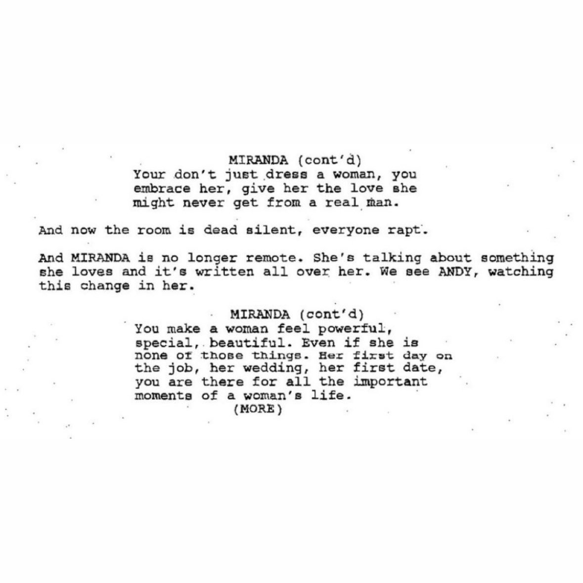 priestIys's tweet photo. Miranda Priestly in an earlier version of The Devil Wears Prada script (March 2005) x Shape  Of A Woman by Lady Gaga for The Devil Wears Prada 2 (2026) https://t.co/sdKNTDK7Rm