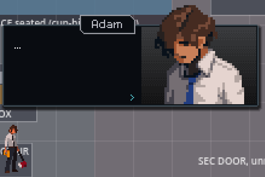 floor7studio's tweet photo. Prototyped a dialogue box today. #screenshotsatuday #gamedev #indiedev #GodotEngine https://t.co/5RhPwX5zj6