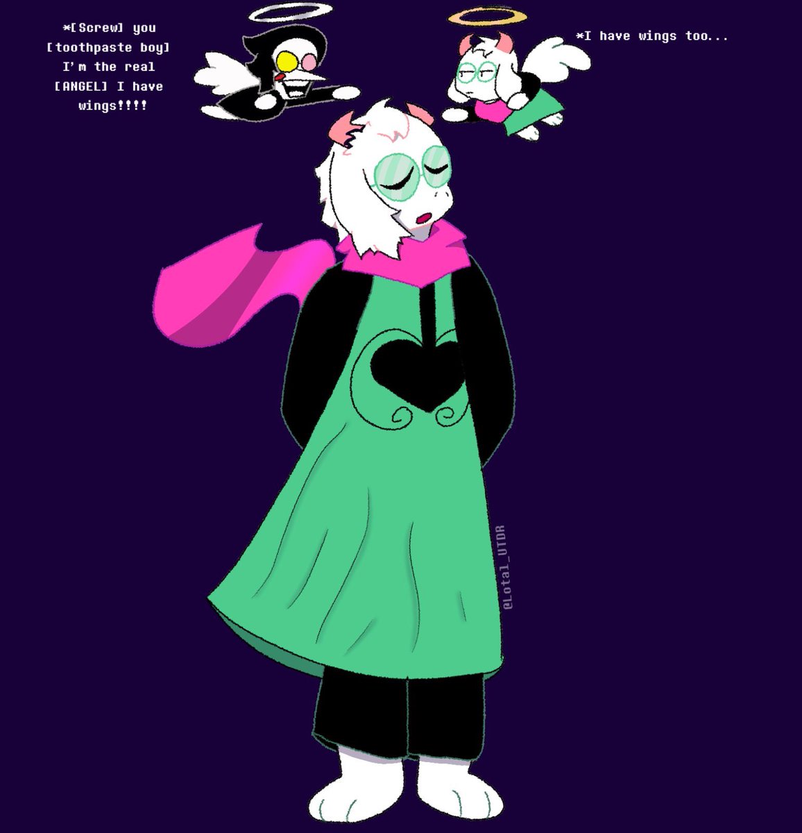 Lotal_UTDR's tweet photo. What a beautiful song… Spamton?? #Ralsei #deltarune https://t.co/1ux1dYMG2b