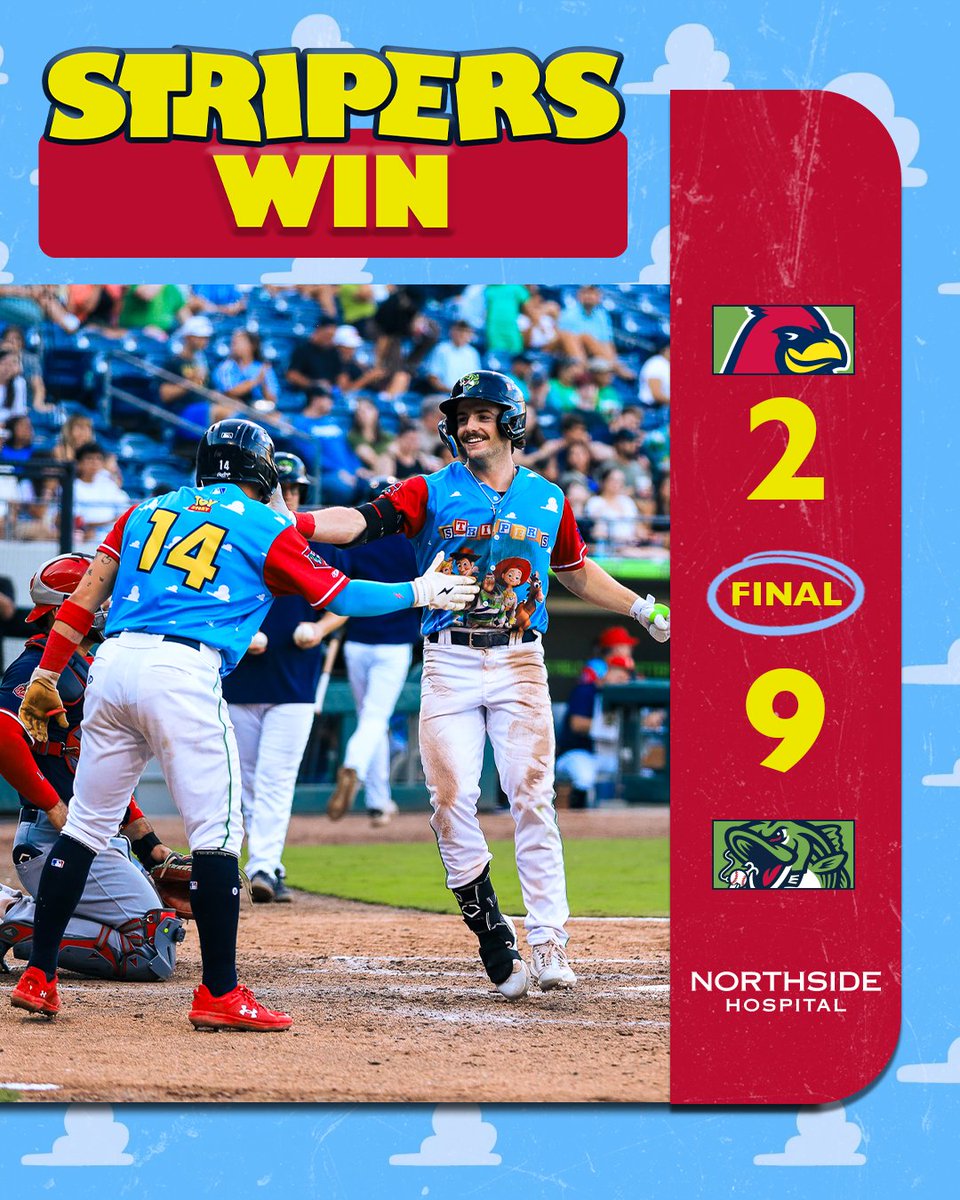 GoStripers's tweet photo. This town ain't big enough for the two of us @memphisredbirds 

@NorthsideHosp | #GetHooked https://t.co/d90vNUMud5