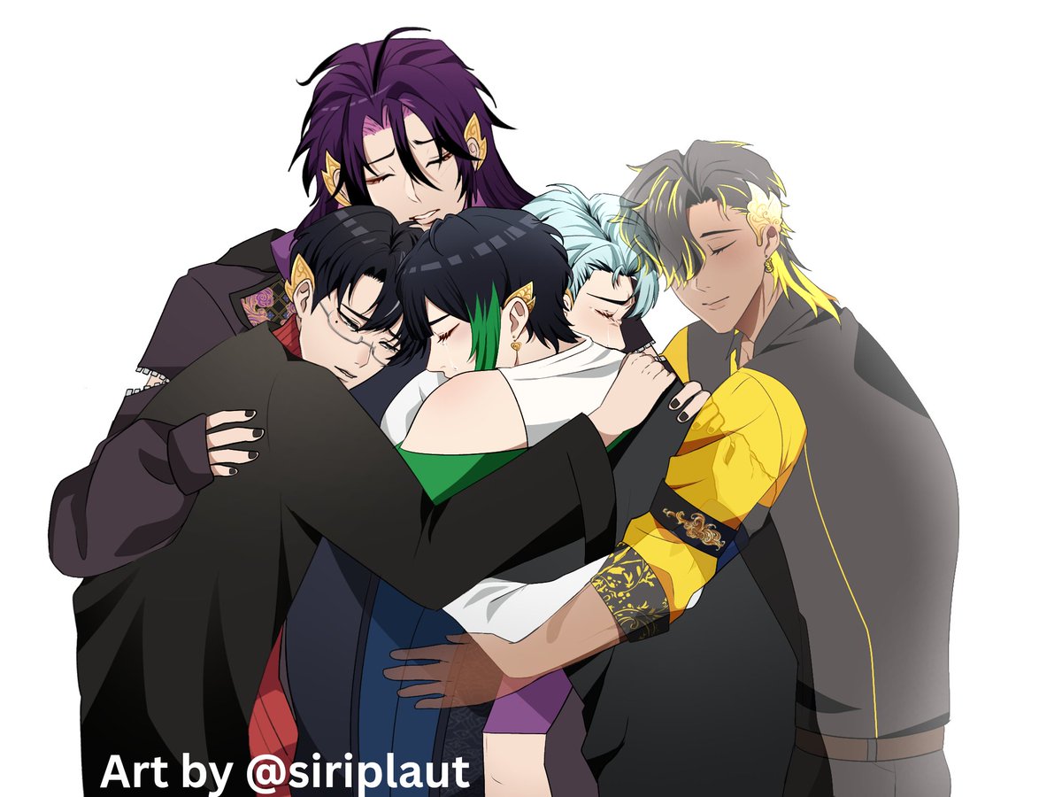 ashlaeno's tweet photo. Group hugs 🫂 
Terima kasih atas cerita indahnya @hiruaisa, terima kasih sudah bantu visualisasi @siriplaut 🫶🏻☺️

#MEVVARNAI #PourtraitSagara #Artjuna #Bimajinasi #NakuLukis #Yudiartbun https://t.co/CRW48CZQKm