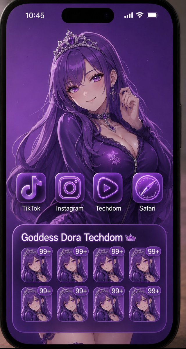missdora__'s tweet photo. Can I slip into your iPhone and turn it into my own little purple shrine? :3💋💜

⚠️ WARNING: Replying “Yes, Miss” may accidentally grant me permanent admin privileges. 🤭💜

💜 Like &amp; Repost if you’re ready to join the purple side. 👑✨ https://t.co/hfO0p9nrYe
