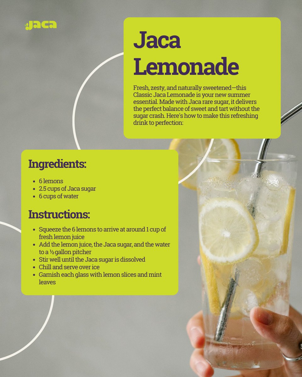 SugarJaca's tweet photo. 🍋 The ultimate summer refresh just got a whole lot smarter! 🍋

Say hello to Jaca Lemonade—the perfect blend of sweet, tart, and sugar-free bliss. Made with Jaca rare sugar, it gives you that classic lemonade taste—but without the sugar crash, calories, or guilt.

✅ Zero net carbs
✅ 90% fewer calories than sugar
✅ No blood sugar spikes

Whether you're cooling off on a hot day or just need a citrusy pick-me-up, this is the only lemonade recipe you'll ever need. Try it and taste the Jaca difference! ☀️

#JacaSweet #JacaLife #SweetSmarter #FruitBornSugar #JacaAllulose #Allulose #HealthySweeteners #BetterThanSugar #SugarSwap #DitchTheSugar