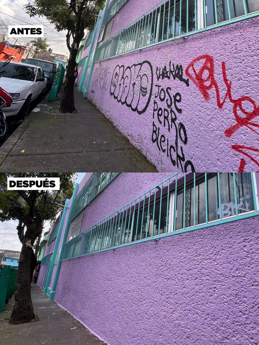 RosarioMorales_'s tweet photo. ¡Aquí no paramos! 
Con nuestro proyecto #ManosALaObra, hoy continuamos recuperando espacios para beneficio de nuestras niñas y niños. 🛠️🫟

Realizamos la rehabilitación y pintura de la fachada del Jardín de Niños María Evelia Monterrubio, porque creemos que contar con espacios dignos también es una forma de apoyar la educación y el bienestar de quienes más lo necesitan. 🏫✏️

#ManosALaObra #ÁlvaroObregón #RosarioMorales #DiputadaDelPueblo