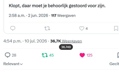 MagdaXfratern's tweet photo. @ReElu11 
36.749 Weergaves!

Goed gedaan! https://t.co/pqwnjc8EQJ