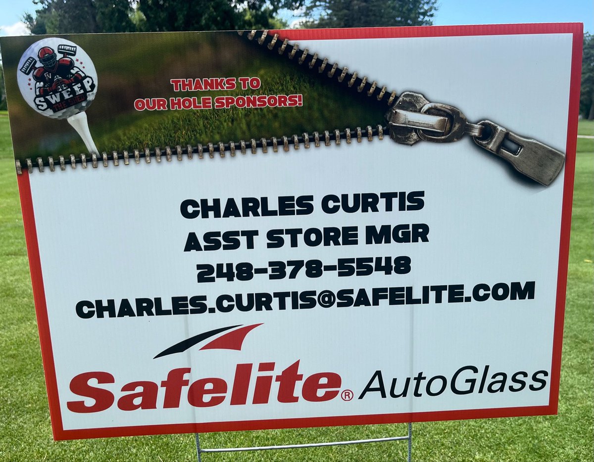 CV_BigRedBacker's tweet photo. Thank you to Safelite AutoGlass for sponsoring a hole at today’s CV Football Golf Outing.  Contact Charles Curtis at 248-378-5548 or email:  charles.curtis@safelite.com #SupportOurSponsors https://t.co/y6DsTQ1Wj5