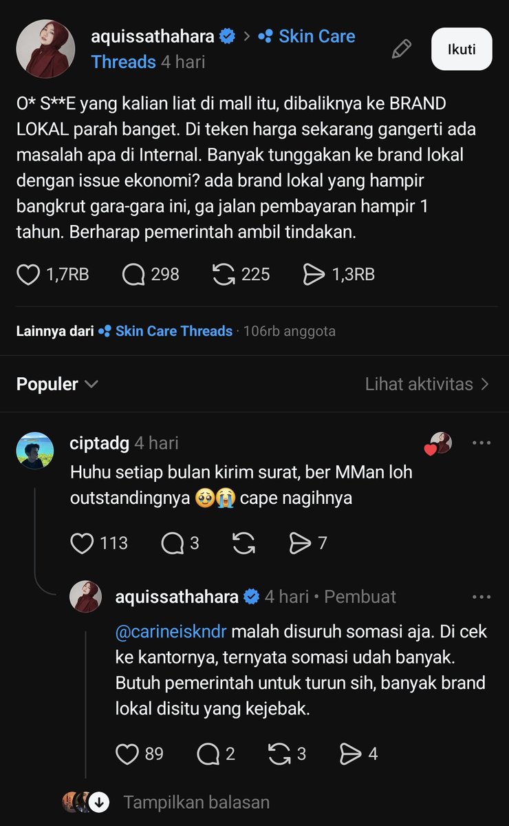 txtfrombrand's tweet photo. Para owner brand lokal speakup masalah kerjasama sama toko kuning 

Beberapa mengaku rugi karena haknya gak dibayarkan 👀 https://t.co/BHPUly8kjU