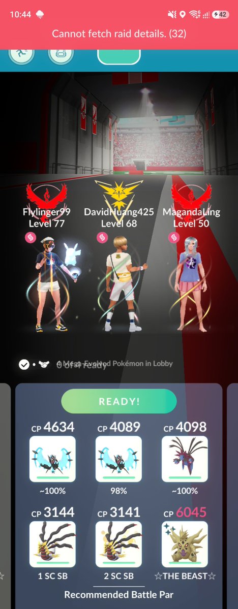 Shazzm07's tweet photo. No raids are working for me here. Have restarted phone and reinstalled app and every raid has error 32 and 333. 
#pokemongo
@NianticHelp https://t.co/eqeQJTYLAt