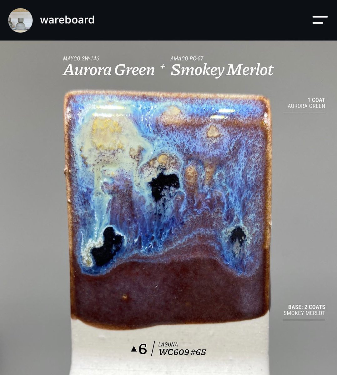 hollycurates's tweet photo. just came across this Ware board account on insta. what a gem!! these are close-ups of glaze test tiles https://t.co/f9B0tWvMoS