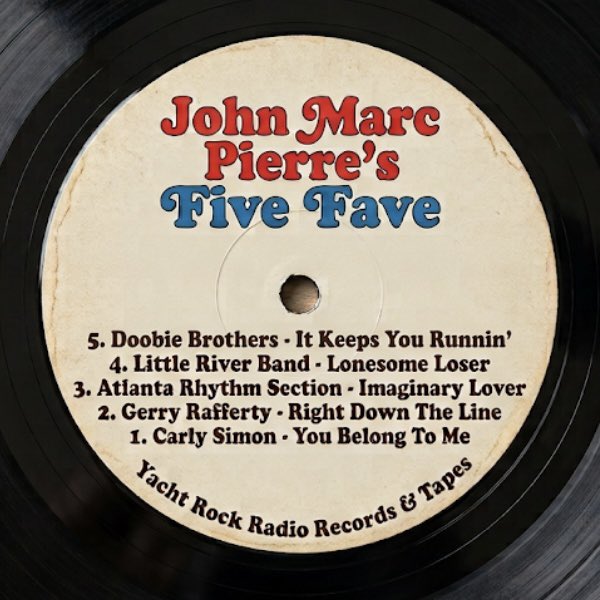 yachtrockradio's tweet photo. This week’s #YachtRockRadio #FiveFave winner is Marc John Pierre. Reply with your 5 #YachtRock era songs to win and hear your songs on the air! https://t.co/PylWt1hm9o