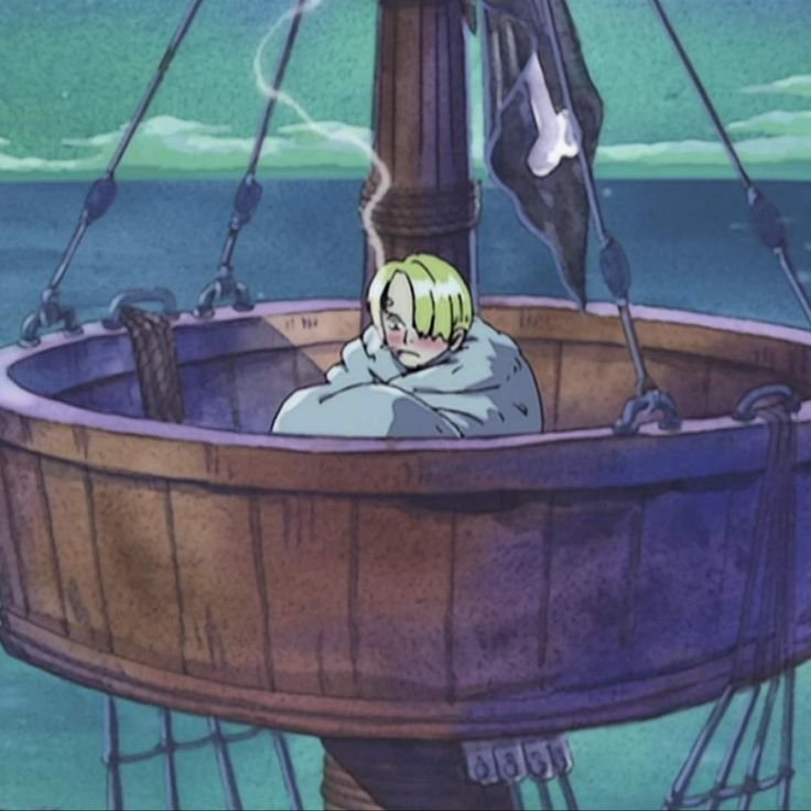 whirlysanji's tweet photo. something i find really sweet is this detail that in the early days, one strawhat alone was enough to watch over the whole ship at night, but later on, because of sunny's size, they had to change it to two people at once... kinda shows how much they grew as a crew 🤕 https://t.co/Q9hZvTphDq