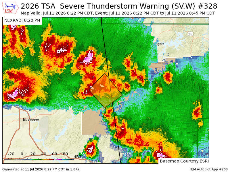 iembot_ok's tweet photo. TSA issues Severe Thunderstorm Warning [wind: 60 MPH (RADAR INDICATED), hail: <.75 IN (RADAR INDICATED)] for Washington [AR] and Adair [OK] till 8:45 PM CDT https://t.co/Zv6JgfE2S3 https://t.co/LwOgbb9uZi