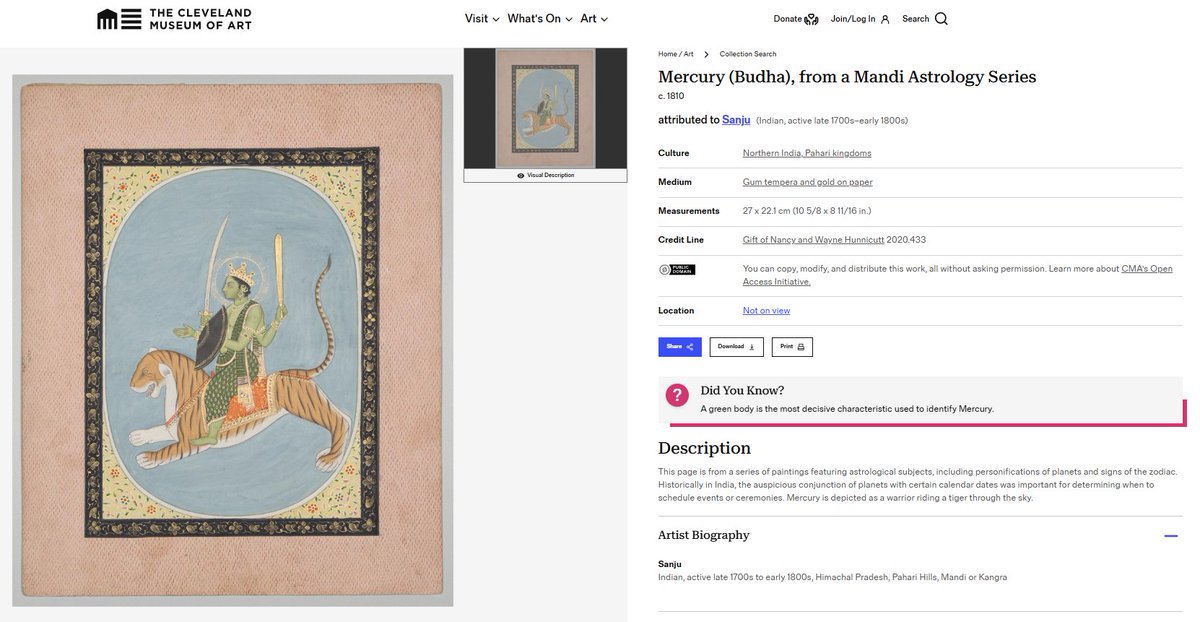 AS_Katoch's tweet photo. Venus conjunct Ketu in sidereal Leo, Magha nakshatra: also conjunct my natal Ketu. @metmuseum &amp; @ClevelandArt updated reattributions of their artworks as Pisces and Mercury pieces following my Jyotish research, from ancestral Pahari visual idiom. Mercury in Pisces is my lagnesh! https://t.co/PFPQ4H4KZX