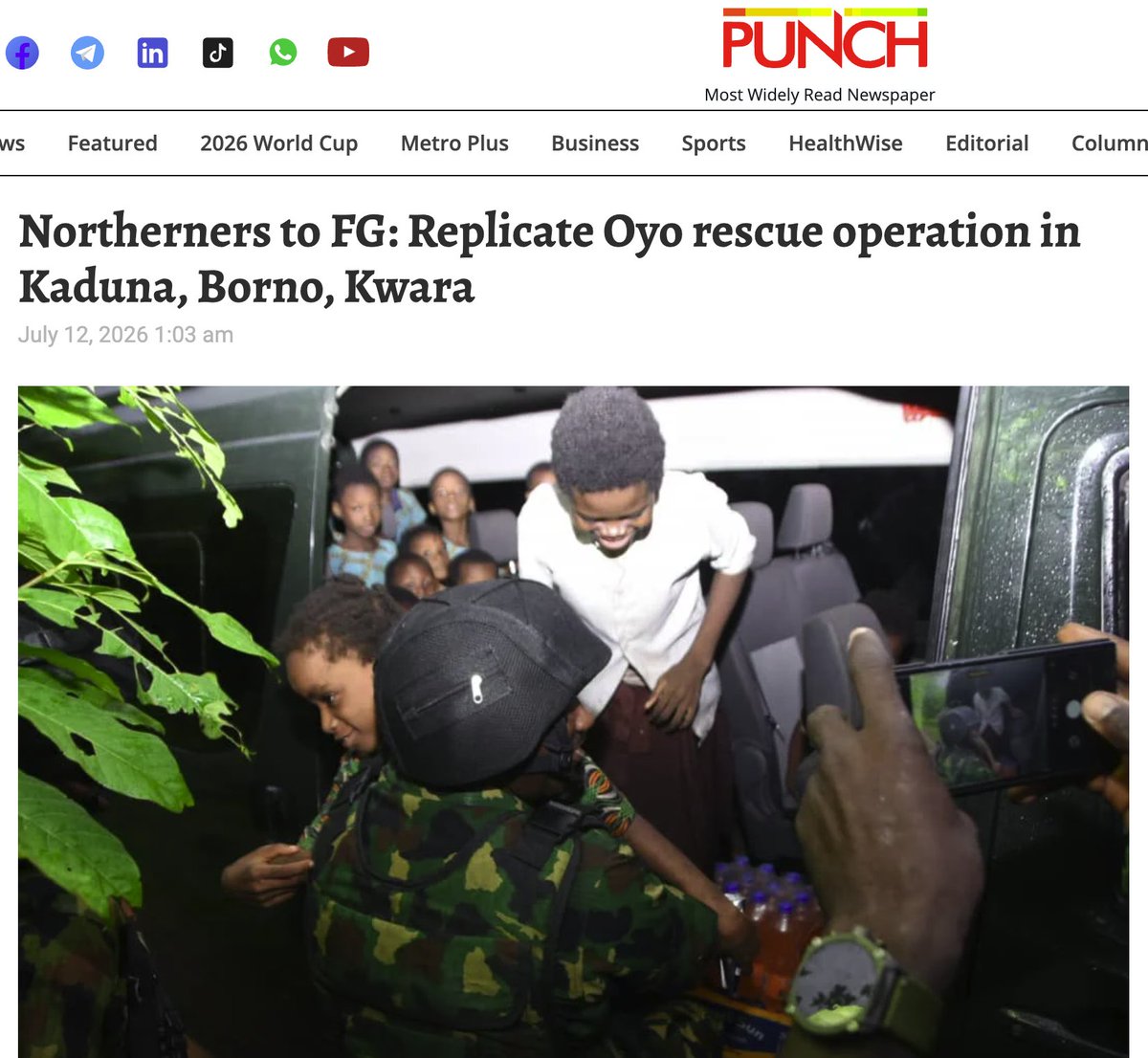 DonAzag's tweet photo. Northerners say make Tinubu show workings in the north as he did in Oyo State. 

“It has been silence; no information about their whereabouts. We commend the Federal Government for rescuing the Oyo students. Please, our children should not be allowed to die in captivity. They are our hope. We are not at peace in our homes,” Millam said. 
Another resident of the Mussa community, Sani Abdullahi, told Sunday PUNCH that the continued captivity of the pupils had thrown many families into emotional turmoil.

“It is unfortunate that our children are still in captivity after almost two months. Parents are losing hope. If you visit the families now, it is tears upon tears.

“As a community, we don’t even know where to start anymore or who will come to our aid,” he said.