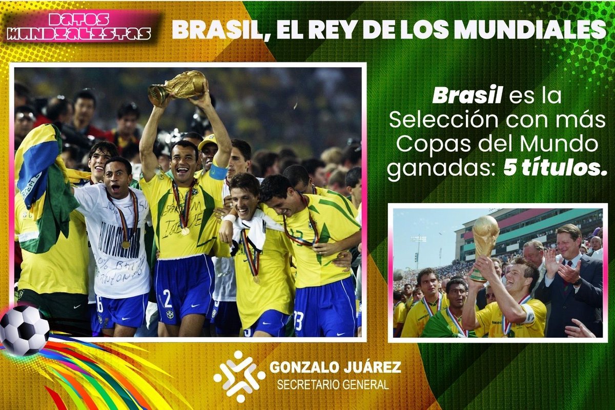 GonzaloJuarezM's tweet photo. #DatosMundialistas | Brasil, la selección más ganadora en la historia de los Mundiales, ya quedó fuera de la Copa del Mundo 2026. https://t.co/Vr3zs26G4N