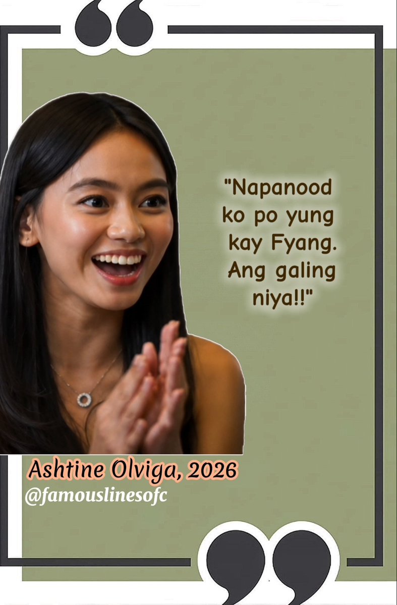 famouslinesofc's tweet photo. ASHTINE: "Napanood ko po yung kay Fyang...
#AshtineOlviga | #MaricelSoriano | #FyangSmith | #FamousLines https://t.co/QwDD83jVRy