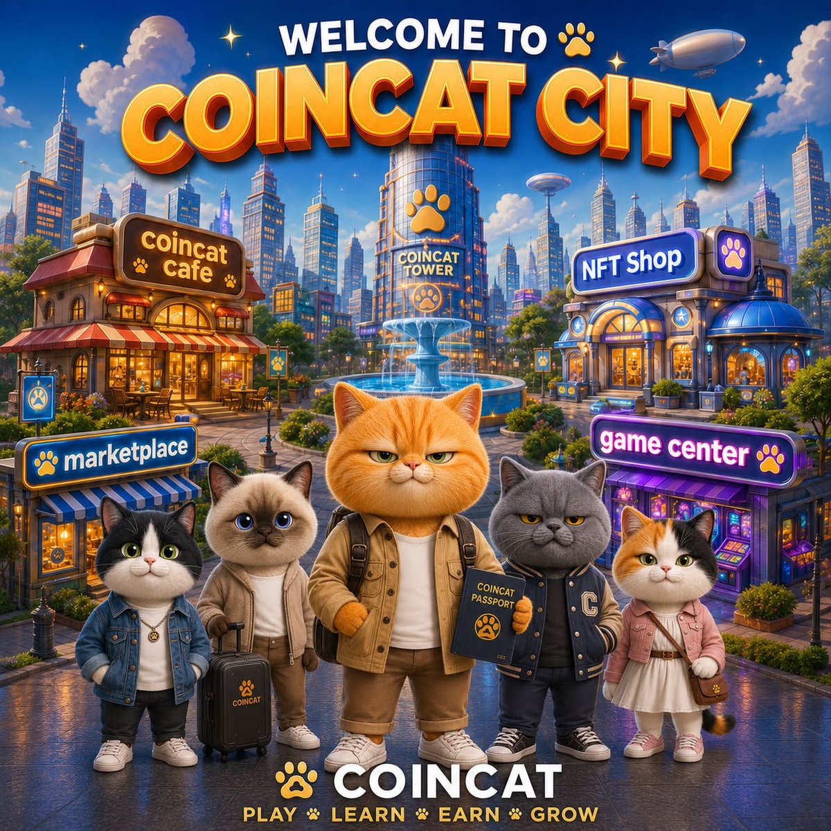 Coincat_Global's tweet photo. Welcome to CoinCat City. 🐾

A new world of learning, gaming, trading, and earning is taking shape.

Coming soon.

#CoinCat #CCAT #CoinCatCity #Web3 #ComingSoon https://t.co/pjkNnWIO8m