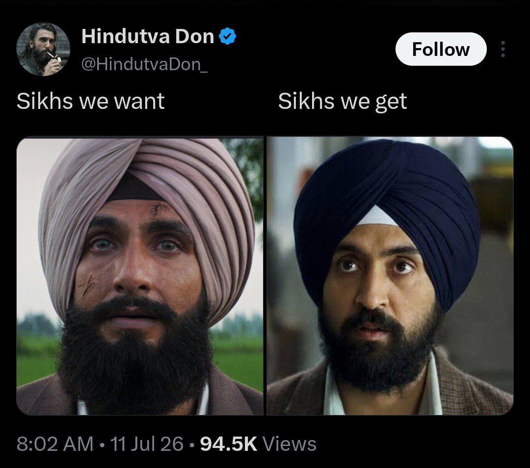 Nher_who's tweet photo. Sikh inko Bhagat Singh jaisa Chaiye
Musalman inko Kalaam jaisa chaiye

But Khud Godse ko Baap bana ke baithe hai https://t.co/u5oIiNZhL7