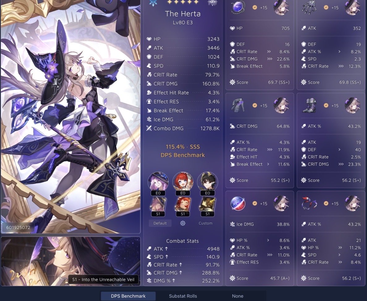 rxiden's tweet photo. @shawn_trey97180 @childe_lovee oh, she’s e3s1 and this is her build (it isn’t all that cause after her first banner i took a super long break from the game and only came back in like 3.7) https://t.co/QUqflgQett