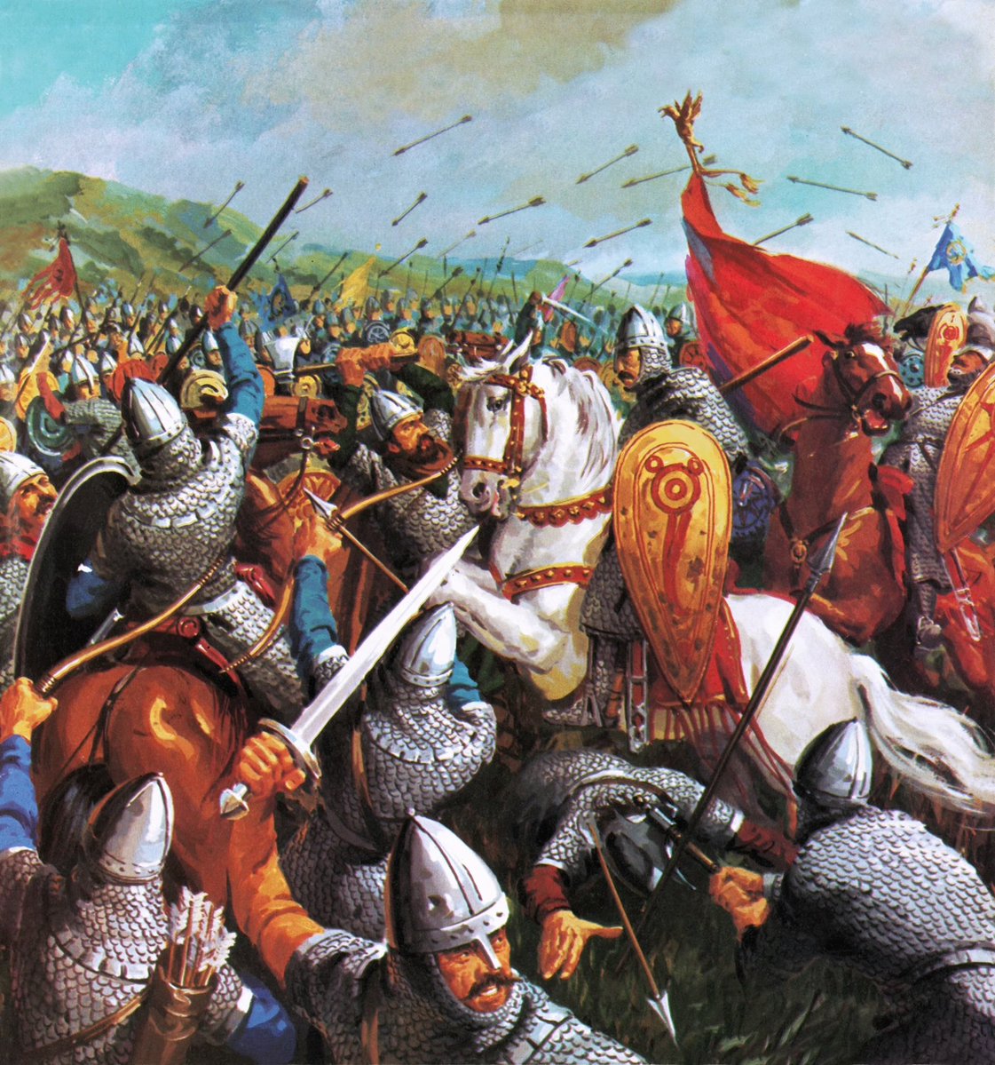 RedditCFB's tweet photo. 960 years ago, the English won the Battle of Stamford Bridge. This was a major English victory over Norway, ending the Viking Age.

2 weeks later, a bunch of Normans came over from France and conquered what was left of England at the Battle of Hastings. https://t.co/KMY9oq5mBj