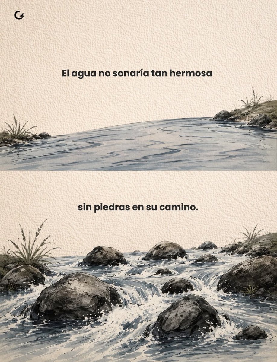LaBrujuladeDios's tweet photo. El agua no sonaría tan hermosa
sin piedras en su camino. https://t.co/tqMhyo7Tsy